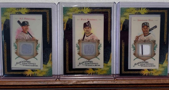 assorted game-worn Jersey baseball cards Pierzynski, Konerko, Dye