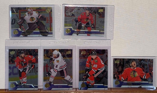 assorted hockey cards Toews, Seabrook, Crawford, cane, Hossa, Keith