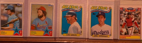 assorted all star, baseball cards, Murphy, Fisk, Hershiser, Gibson, Sutter