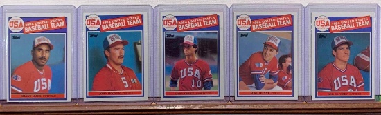 assorted 1984 United States, baseball team cards, Mack, hoover, Green, Dunne, Caffrey