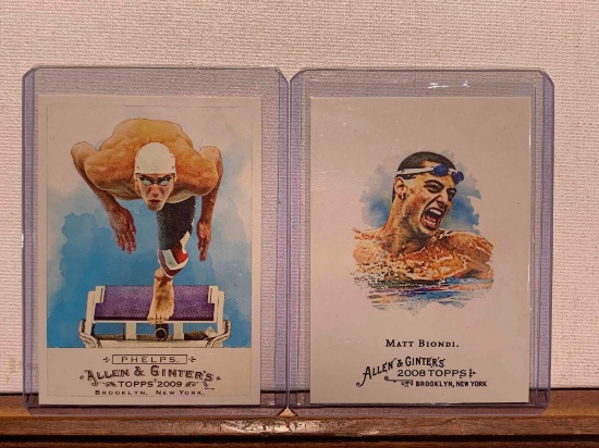 Assorted swimming cards Phelps, Biondi