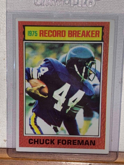 1976 Topps Chuck Foreman record breaker football card