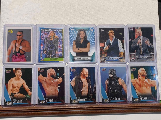 Assorted Wrestling cards Guevara, Neidhart, Natalya, McMahon, Butcher, Blade, Zero M, Archer