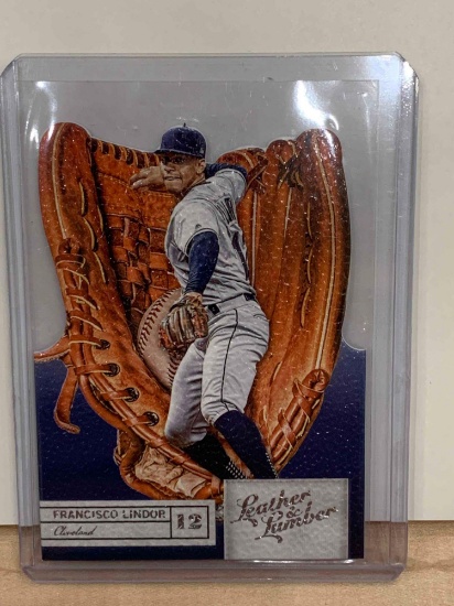 2019 Panini Francisco Lindor leather and lumber die cub baseball card