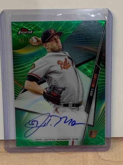 2020 Topps finest John means autographed Green Holographic baseball card