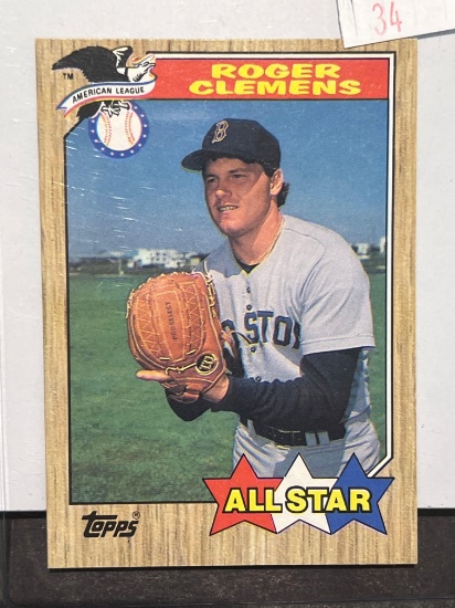 1987 Topps Roger Clemens all star baseball card