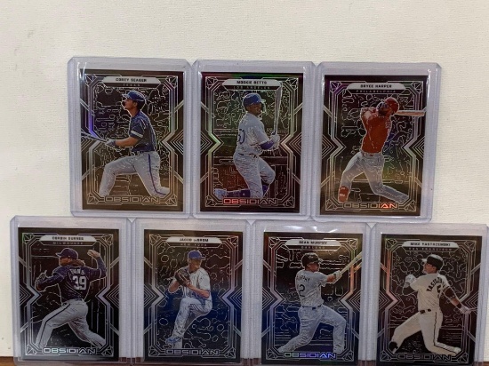 assorted obsidian baseball cards