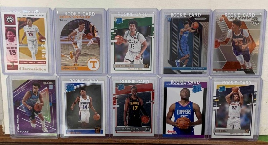 assorted rookie basketball cards
