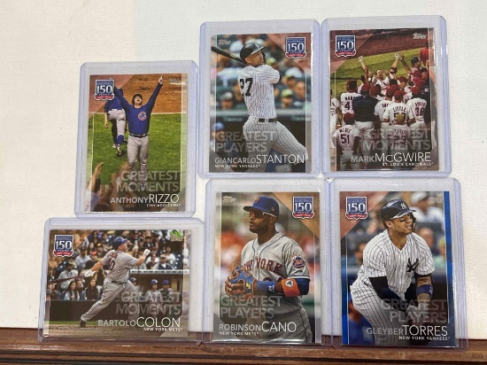 Lot of 6 2019 Topps Greatest players and moments cards