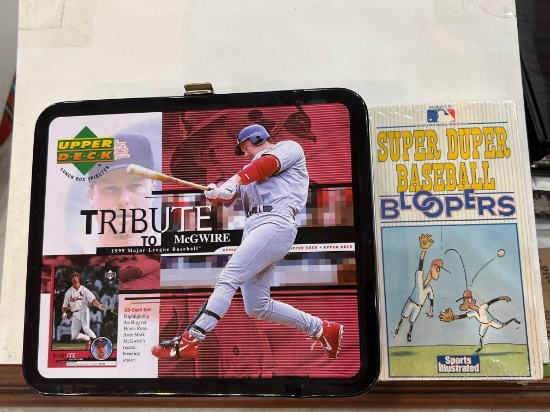 UD McGwire Lunch box and SI baseball bloopers tape sealed