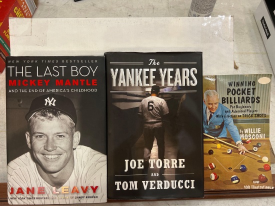 Books including The Last Boy, The Yankee Years and Billards
