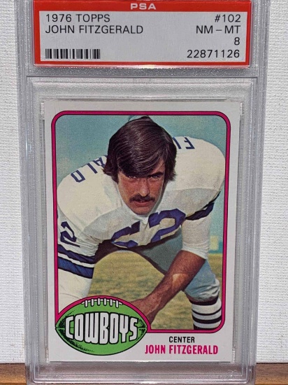 1976 Topps, John fitzgerald PSA 8 football card