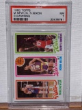1980 Topps, Mike Newell, Norm Nixon and Darryl Dawkins PSA 7