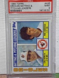 1984 Topps orioles batting and pitching leaders PSA 9 baseball card