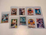 assorted baseball cards, Garvey, Wilson, Winfield, Glavine
