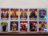 Assorted Wrestling cards Funk, McIntyre, E, Mysterio, Reigns, Lee, Angle, Rollins, Orton, Cena