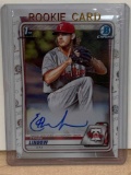 2020 Topps chrome Ethan Lindow autographed rookie baseball card
