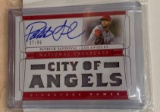2020 Panini Patrick Sandoval signature, names, player worn material and autographed baseball card