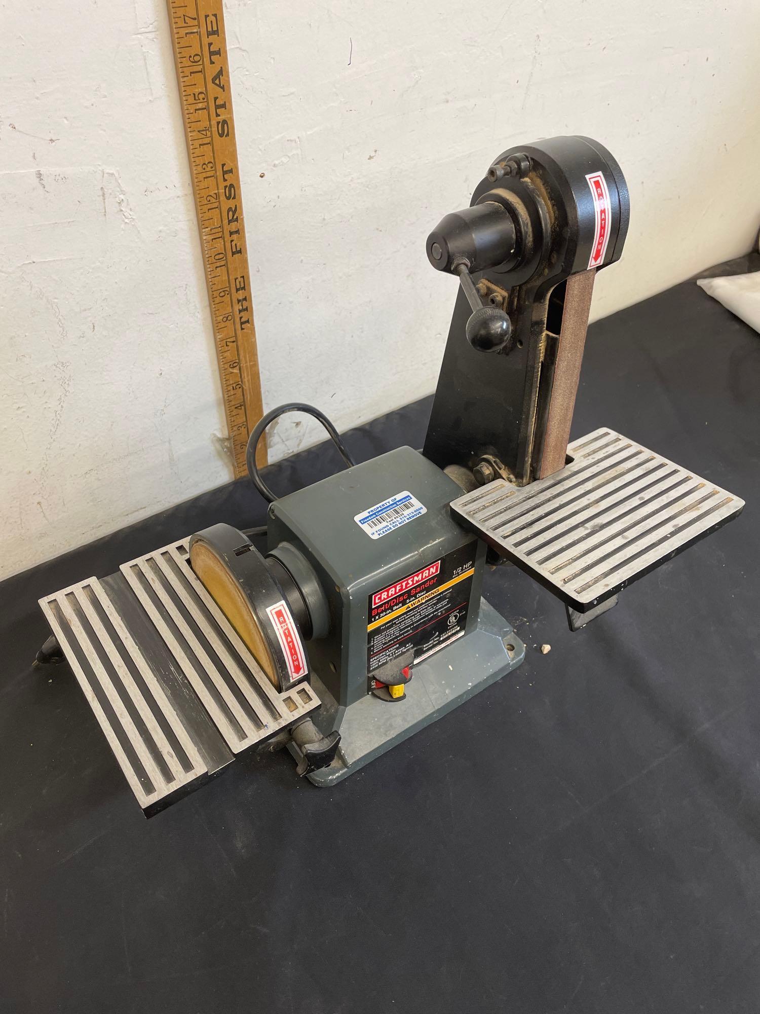 craftsman Belt Disc Sander 1 2 HP Proxibid