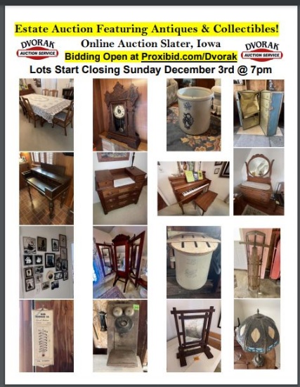 Estate Auction featuring Antiques and Collectibles