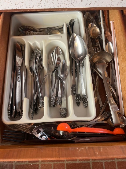 drawer of silverware