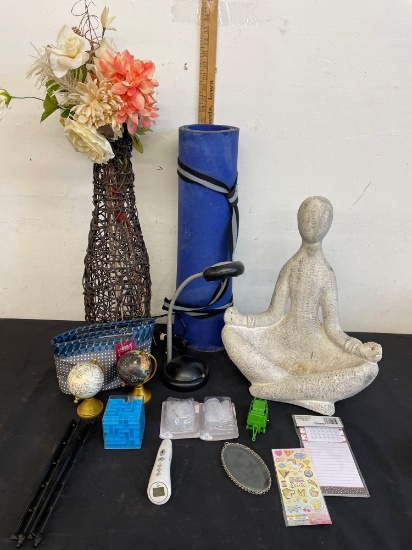 yoga, mat, statue, world glove, and more
