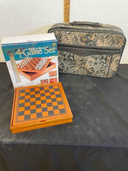 Pewter & Wood 4 game set and Briefcase