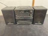 Sharp Vintage Boombox CD Dual Cassette AM/FM Radio Detachable Speakers