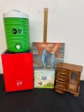jewelry box, a picture, frame, water, jock, and more