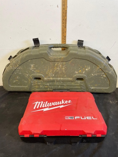Milwaukee toolbox and empty bow case