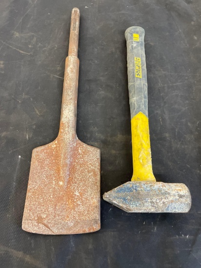 jackhammer spade and estwing wedge and flat hammer