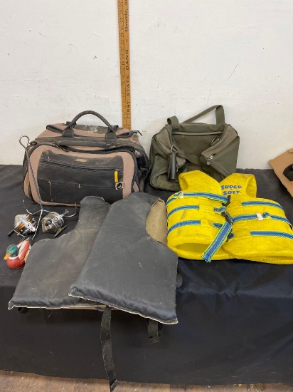 lifejackets, fishing reels and bags