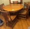 SOLID ROUND OAK PEDESTAL TABLE AND 4 SOLID CHAIRS!