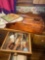 Drawer contents and jewelry box taken apart.