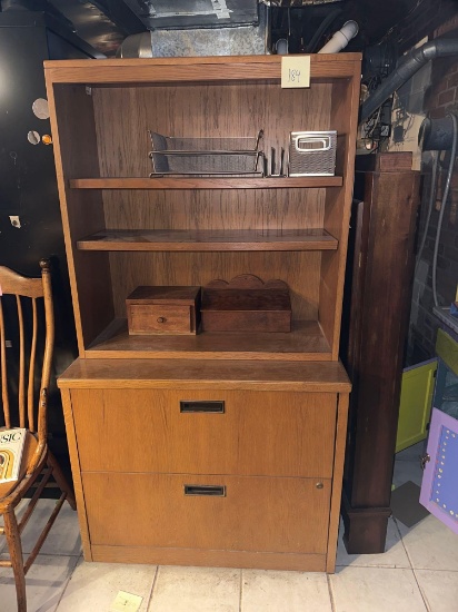 large file cabinets and hutch with contents