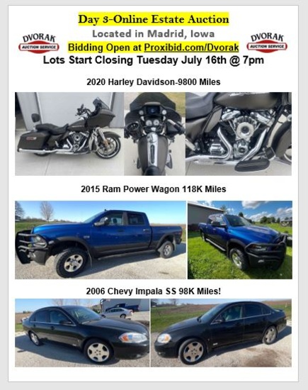 Day3-15' Ram Power wagon, 20' Harley, 06' Impla SS
