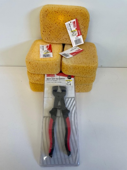 Grout Sponge and heavy duty tile nippers new