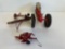 Vintage red metal tractor & Driver