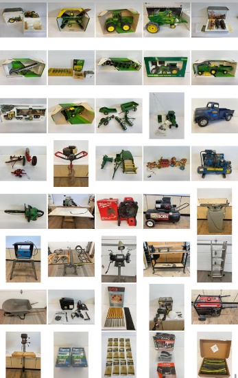 Farm Toys, Tools, Fastners, Building Materials+