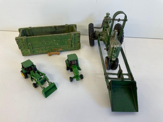 vintage metal John Deere tractor