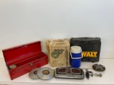 Instant Grill, Coleman water cooler, DeWalt box and more