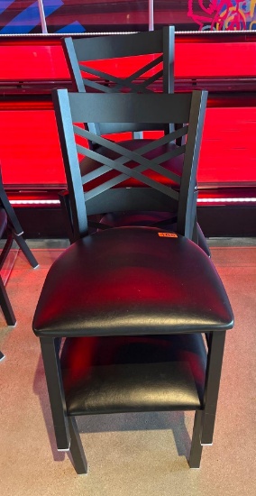 Lot of 4 black chairs- 17 inch seats - times the money