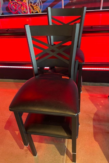 Lot of 4 black chairs- 17 inch seats - times the money
