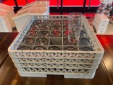 25 glasses with rack