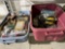 two tires w/ misc items