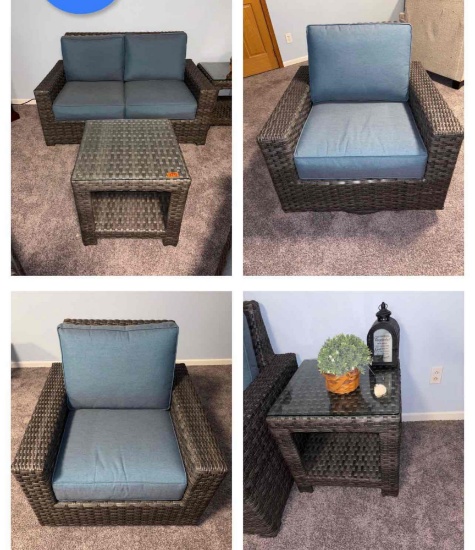 Patio outdoor sectional sofas w/ tables