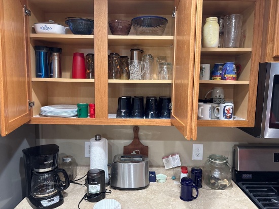 coffee maker, toaster & misc items