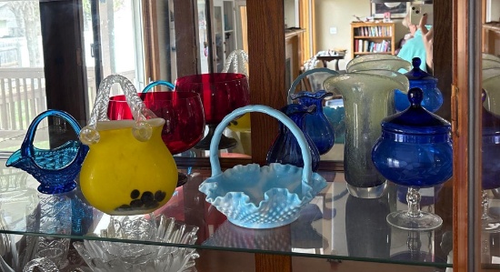 Murano Glass Purse & misc decorative glass