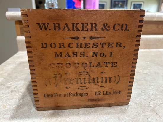 Vintage w. baker & co. dorchester, mass. #1 crate