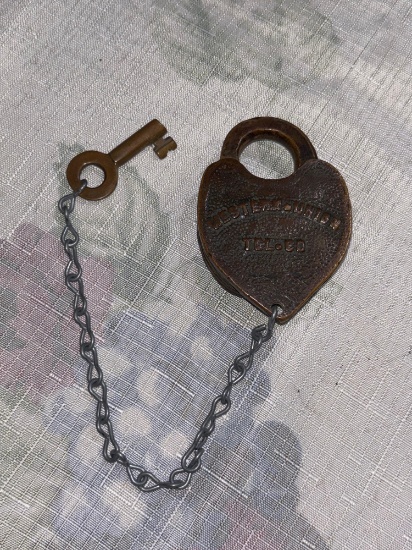 Antique Western Union Telegraph Co. Brass Padlock